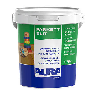 Лак AURA Luxpro Parkett Elit паркетний поліуретановий водний (глянцевий), 0.75 л