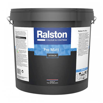 Фарба RALSTON Pro Matt 3 BW матова для стін і стель, для внутрішніх робіт, 9,5 л, фото 1