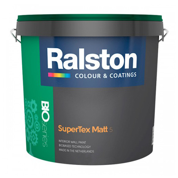 Фарба RALSTON Super Tex Matt 5 BTR для внутрішніх робіт, 9 л