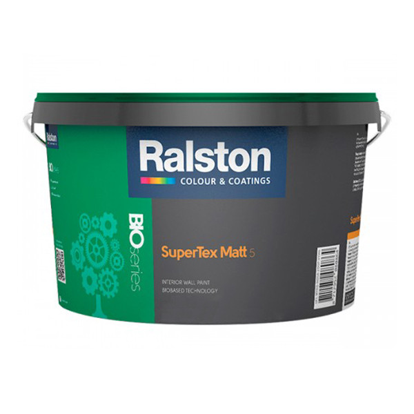 Фарба RALSTON Super Tex Matt 5 W/BW для внутрішніх робіт, 2,5 л