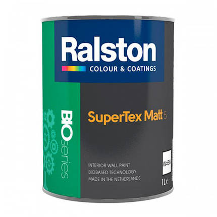 Фарба RALSTON Super Tex Matt 5W/BW для внутрішніх робіт, 1 л, фото 1