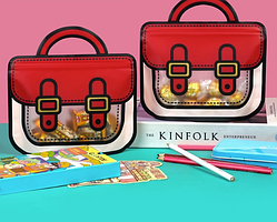 Сумочка для цукерок і солодощів 25х19 см пакет із зіп застібкою Портфель червоний