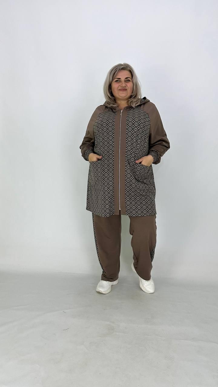 Прогулянковий костюм "Доріс" (кофта +штани) на блискавці 66-68 70-72