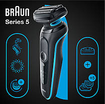 Електробритва Braun Series 5 51-M4500cs Black/Mint, фото 4
