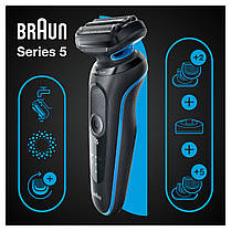 Електрична бритва Braun Series 5 51-B4650cs Black/Blue, фото 6
