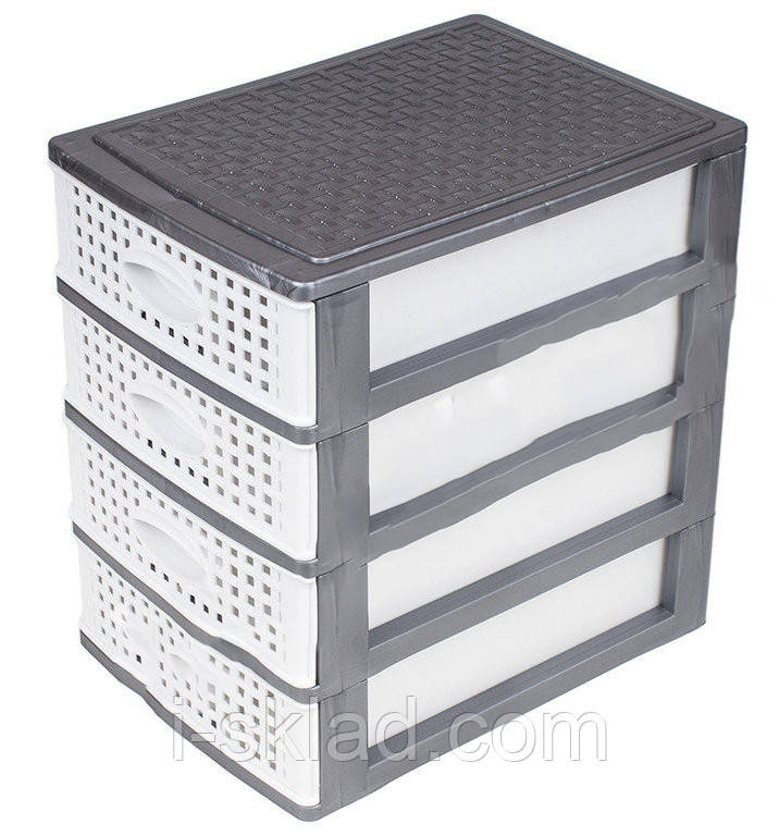 Комод канцелярський на 4 шухляди Консенсус Міні Ротанг Коричневый