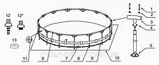Intex 28252 - круглий каркасний басейн Metal Frame 549x122 см, фото 6