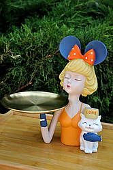 Статуетка "Дівчина з котиком", 26 см