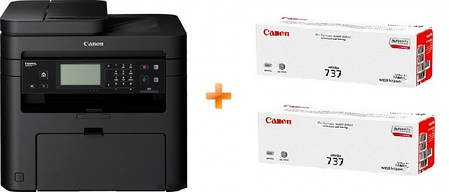 Багатофункціональний пристрій Canon i-Sensys MF237WNE + Картриджі 737 2шт, фото 1