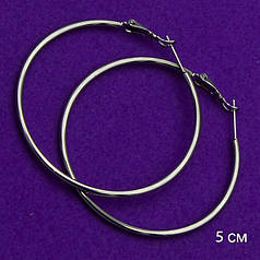 Сережки-кільця 5 см сріблястого кольору модні жіночі 18k Xuping G-2484