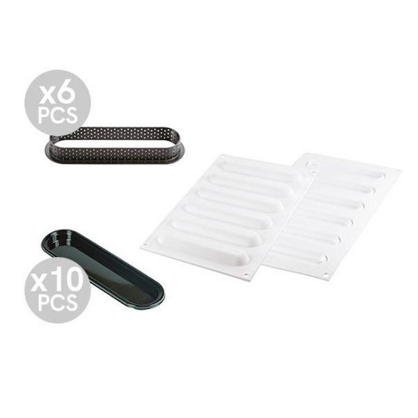 Набір форм для тартів OBLONG Silikomart (KIT TARTE RING OBLONG 146x34 MM)