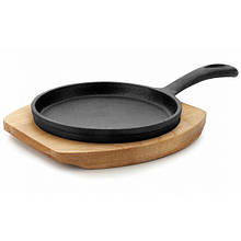 Сковорода порційна гриль d-13 см на дерев’яній підставці Lacor (25877)