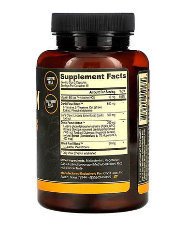 Вітаміни для мозку Onnit Alpha Brain Memory and Focus 90 капс США, фото 3