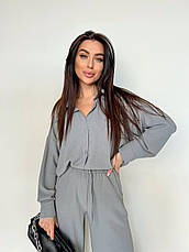 Костюм женский пиджак+брюки, американский креп 42-44, 44-46 (3) Блу1469-1057, фото 6