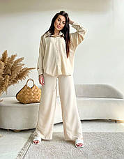 Костюм женский пиджак+брюки, американский креп 42-44, 44-46 (3) Блу1469-1057, фото 5