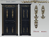 Дверь с резным деревянным декором