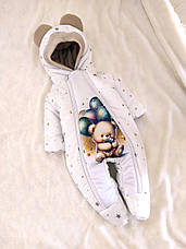 Дитячий теплий чоловічок комбінезон осінь весна зима 0-3 міс 56-62 розмір, фото 3