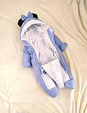 Дитячий теплий чоловічок комбінезон осінь весна зима 0-3 міс 56-62 розмір, фото 2