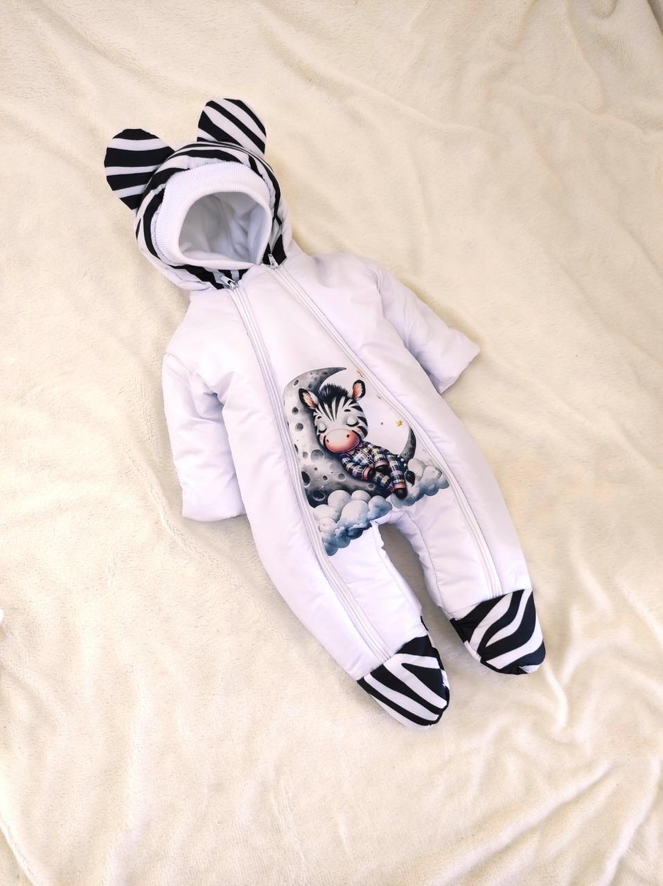 Дитячий теплий чоловічок комбінезон осінь весна зима 0-3 міс 56-62 розмір