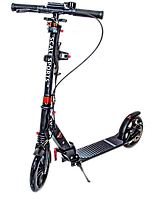 Двоколісний самокат Scale Sports SS-12 з дисковим гальмом і LED-ліхтариком чорний