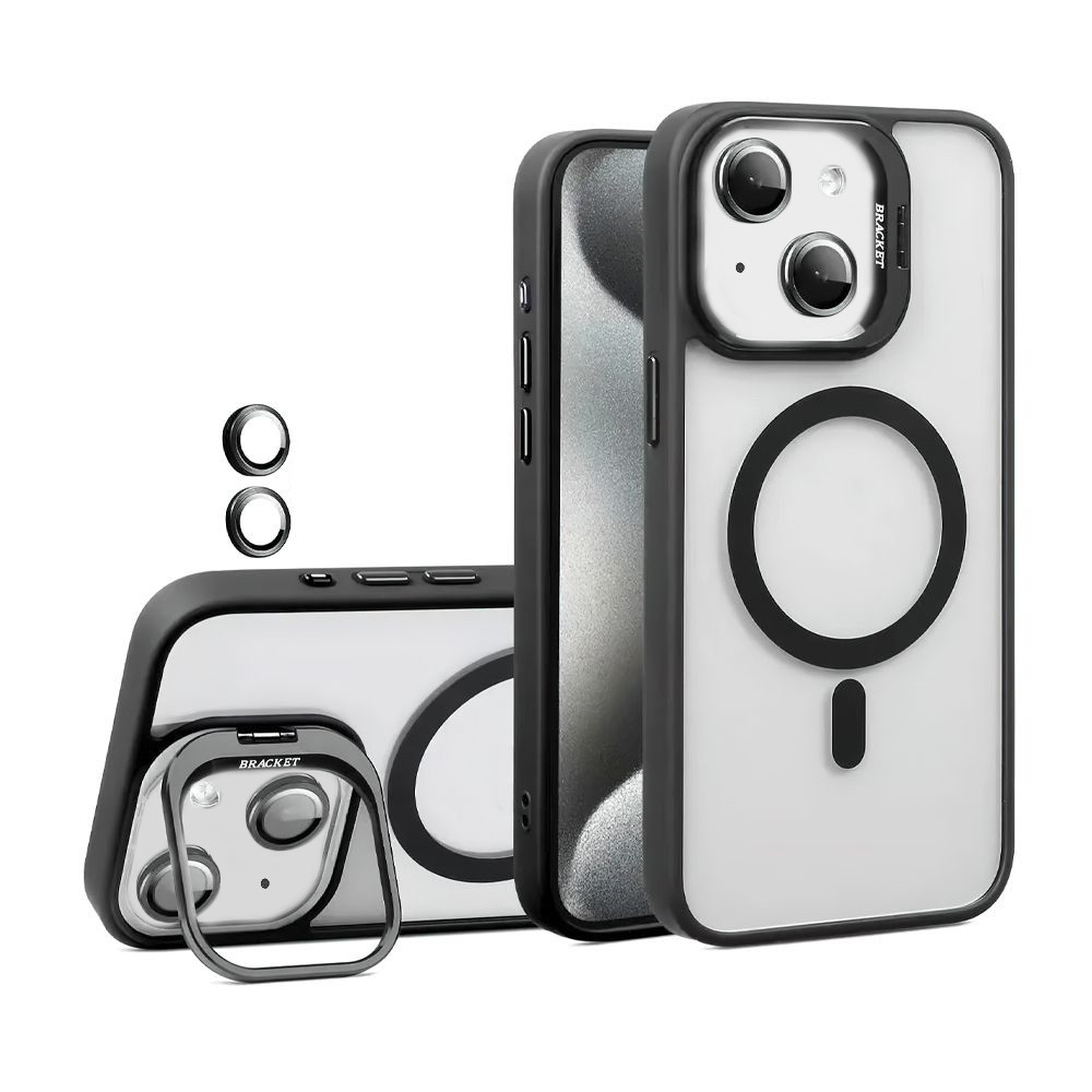 Чохол з підставкою U1 Magsafe Case для Apple iPhone 15 Black, фото 1