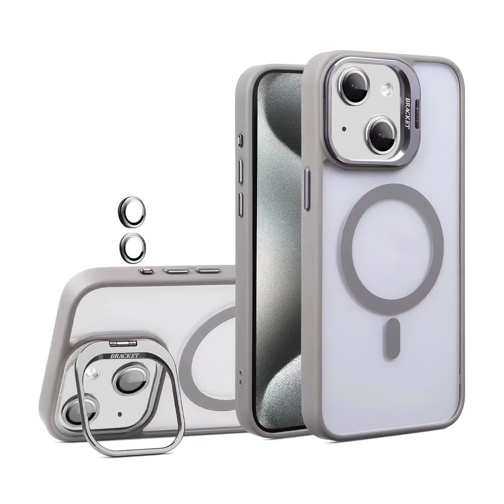 Чохол з підставкою U1 Magsafe Case для Apple iPhone 15 Light Grey, фото 1