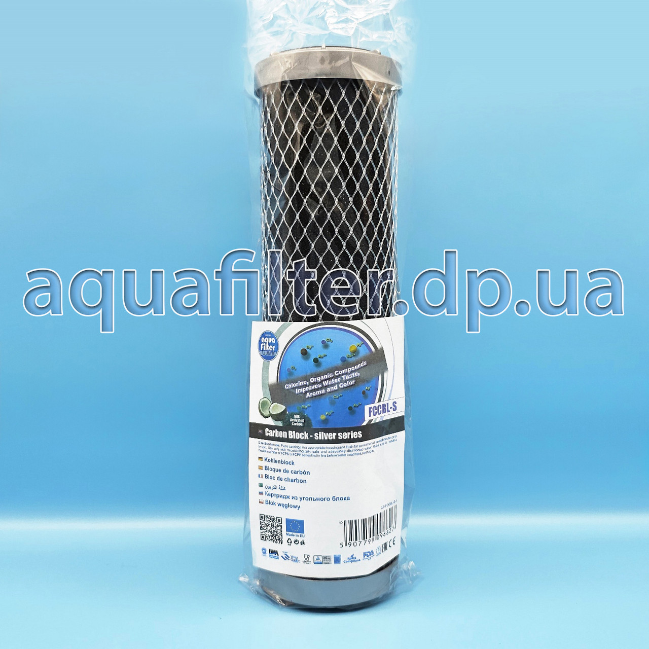 Картридж з активованого пресованого вугілля Aquafilter FCCBL-S
