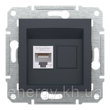 Розетка комп'ютерна RJ45 UTP кат. 6 антрацит Asfora Plus EPH4700171