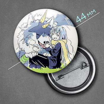"Рімуру Темпест та вовк (Про моє переродження в слиз / TenSura)" значок круглий на булавці Ø44 мм