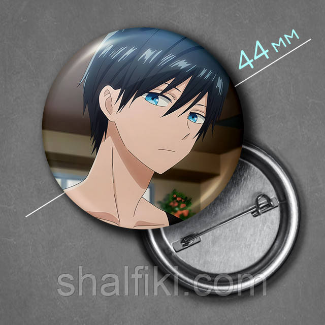 "Ямада (Моя Історія Кохання з Ямадою 999 рівня / My Love Story with Yamada-kun at Lv999)" значок круглий на булавці Ø44 мм, фото 1