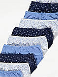 Трусики для дівчинки George, комплект з 10 штук, біло-сині в квіти, розмір 98-104, фото 2