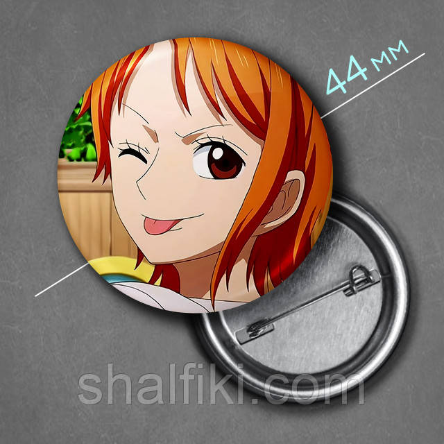 "Намі (Ван Піс / One Piece)" значок круглий на булавці Ø44 мм, фото 1
