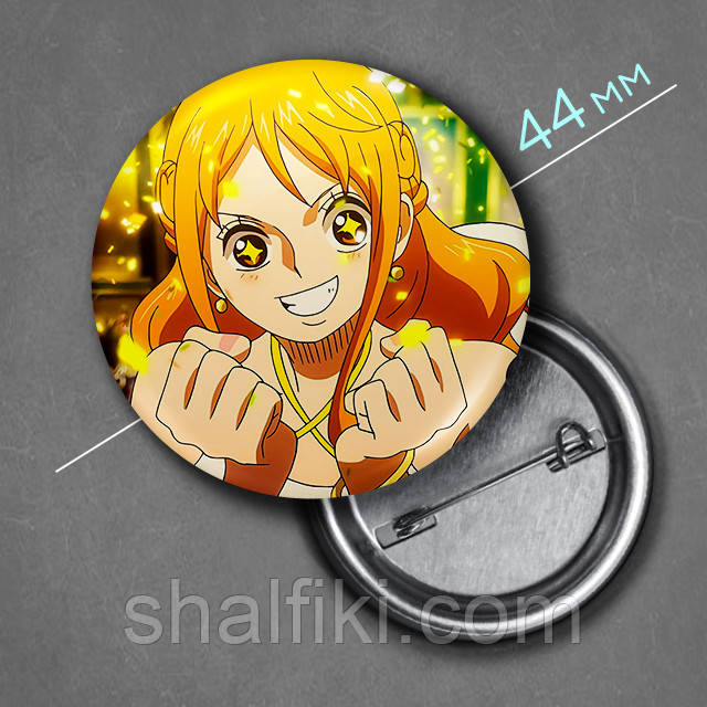 "Намі (Ван Піс / One Piece)" значок круглий на булавці Ø44 мм, фото 1