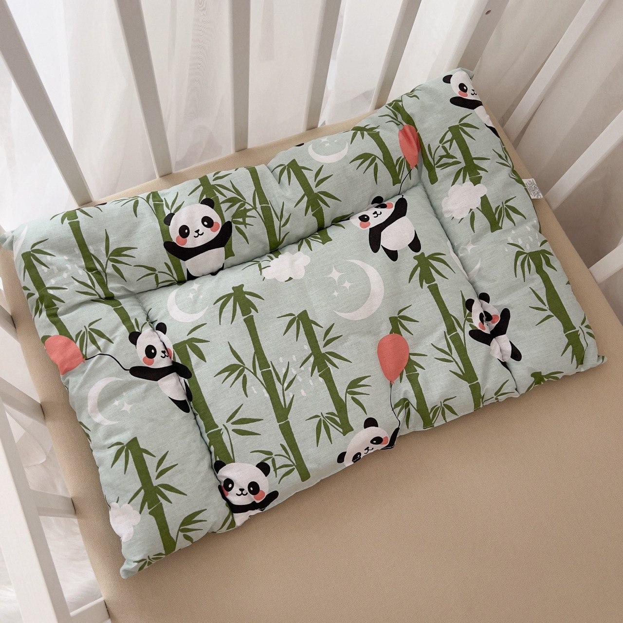 Подушка для новонароджених "Панда" Ранфорс 40*60 см Betis Зелений, фото 1