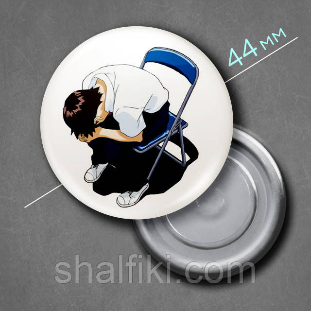 "Сіндзі Ікарі (Євангеліон / Evangelion)" магніт круглий Ø44 мм, фото 1