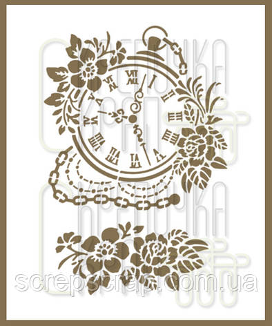 Трафарет годинник 20х15см, фото 1
