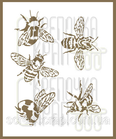 Трафарет бджола 20х15см, фото 1