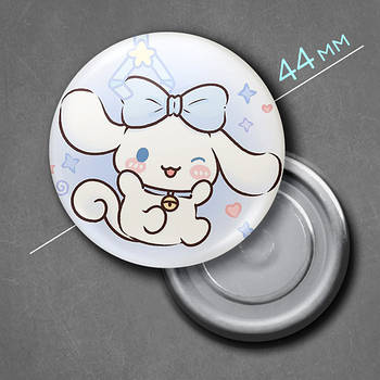 "Сіннамонролл (Хелоу Кітті / Hello Kitty)" магніт круглий Ø44 мм