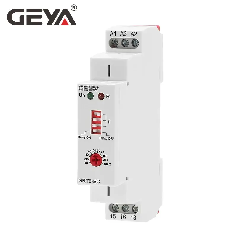 Реле затримки часу Geya GRT8-EC 230V 10A для увімкнення або вимкнення приладів. 0.1с-10 діб.