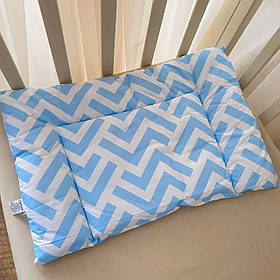 Подушка для новонароджених "Зігзаг-1" Ранфорс 40*60 см Betis Білий з блакитним