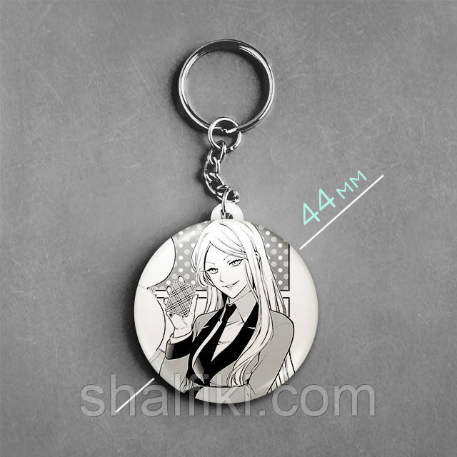 "Сачіко Джураку (Шалений азарт / Kakegurui)" брелок круглий Ø44 мм, фото 1