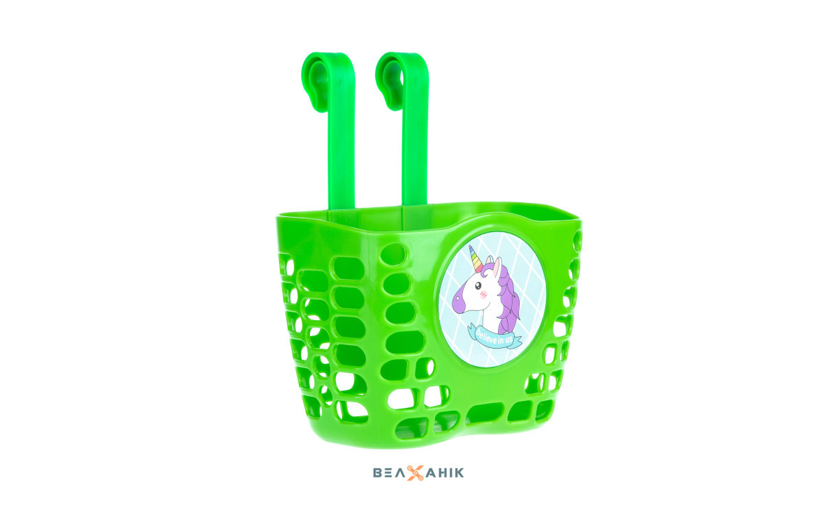 Кошик дитячий Pl ONRIDE Pony Mini на кермо для велосипедів 12-14/quot; зелений, фото 1