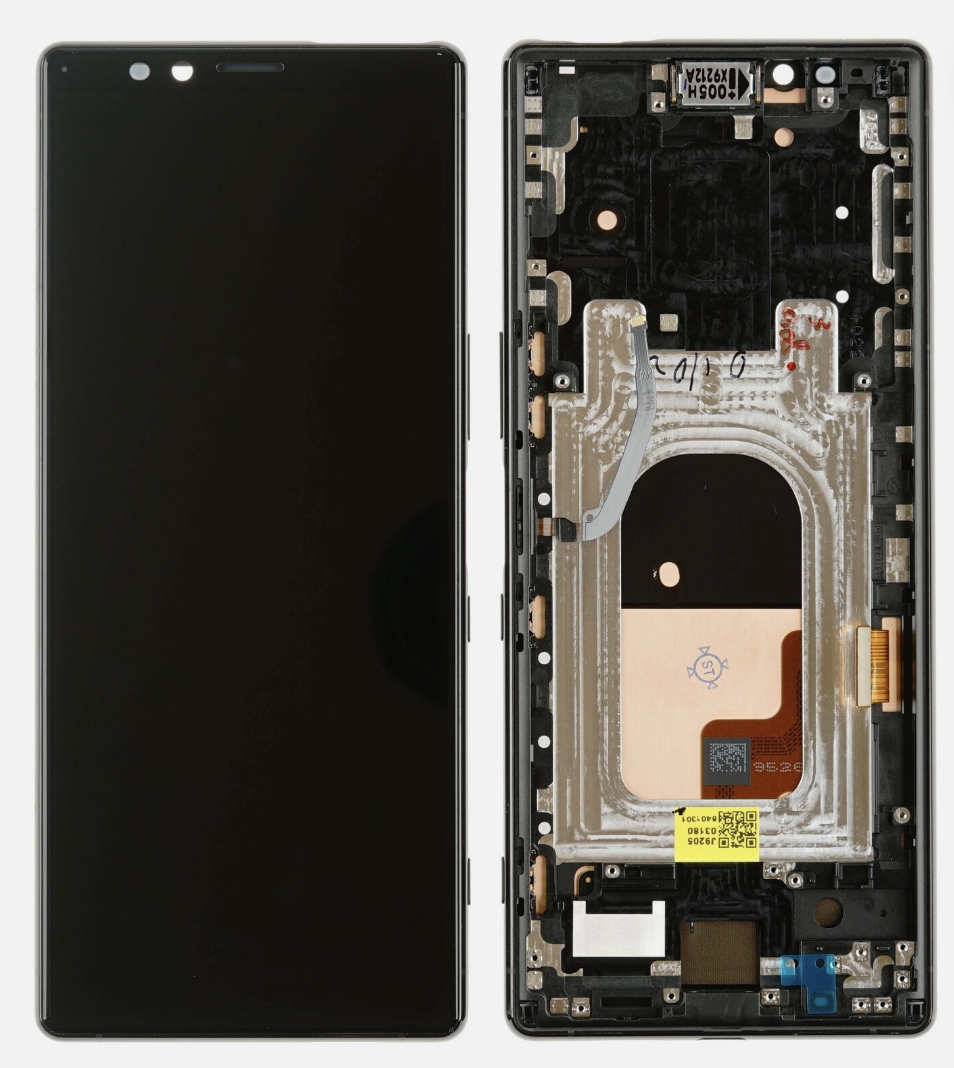 Дисплей (екран) для Sony J9110 Xperia 1 + тачскрін, чорний, OLED, оригінал PRC з передньою панеллю
