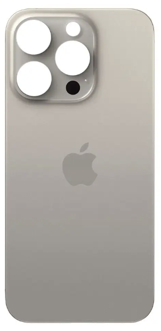 Задня кришка iPhone 15 Pro, Natural Titanium, з великими отворами під вікна камер, оригінал PRC, фото 1
