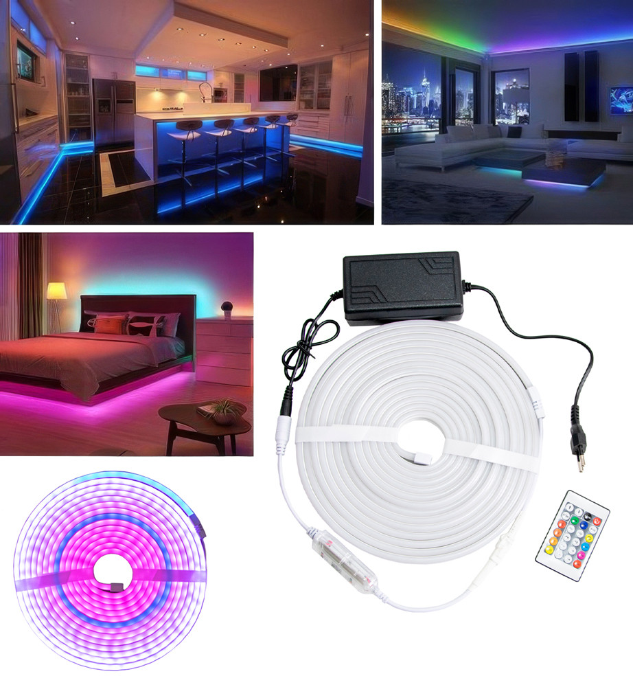 Силіконова LED-стрічка Neon Flexible Light Strip 5A, 5 метрів, світлодіодна RGB стрічка | LED стрічка (ST)