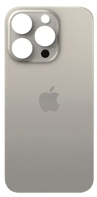 Задня кришка iPhone 15 Pro Max, Natural Titanium, з великими отворами під вікна камер, оригінал PRC