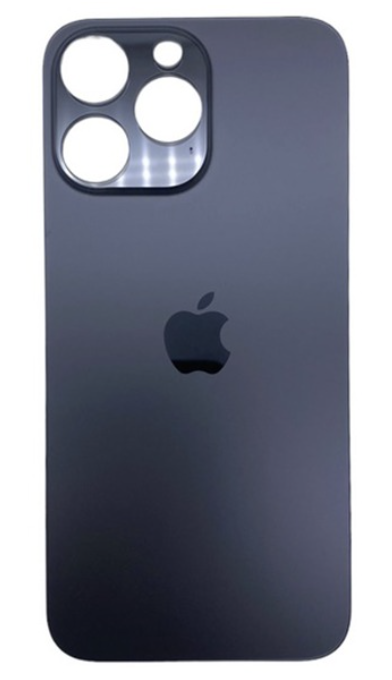 Задня кришка iPhone 14 Pro Max, чорна, Space Black, з великими отворами під вікна камер, оригінал PRC
