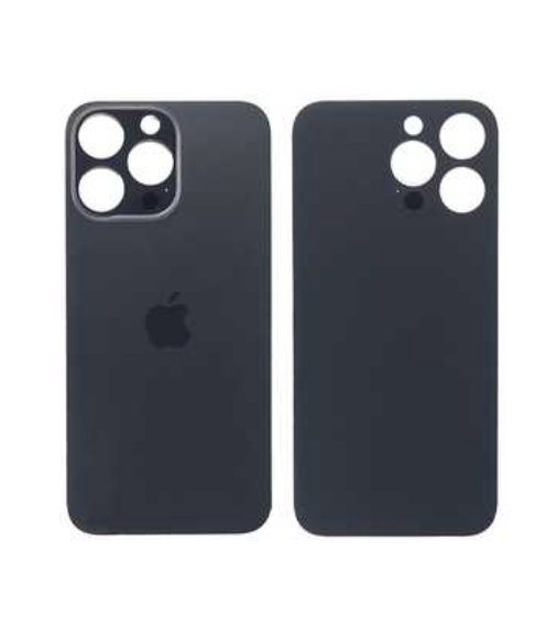 Задня кришка iPhone 14 Pro, чорна, Space Black, з великими отворами під вікна камер, оригінал PRC