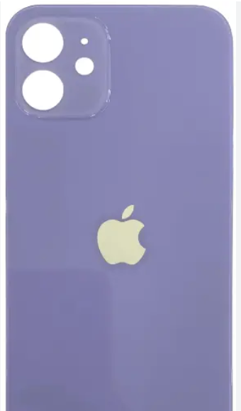 Задня кришка iPhone 12, фіолетова, з великими отворами під вікна камер, оригінал PRC