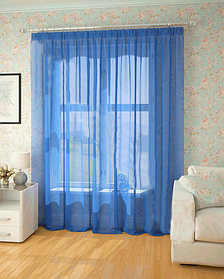 Готова тюль-вуаль Електрик (Синій)
